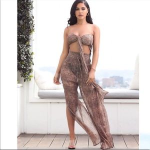 💕 FASHION NOVA VACATION CALLING SHEER SWIM COVER UP SET IN LEOPARD 💕